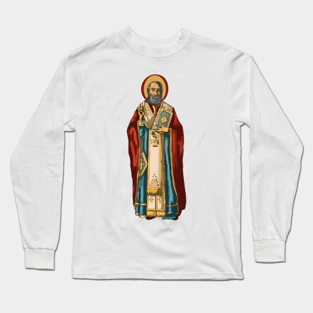 Saint Nicholas Long Sleeve T-Shirt by HappyRandomArt